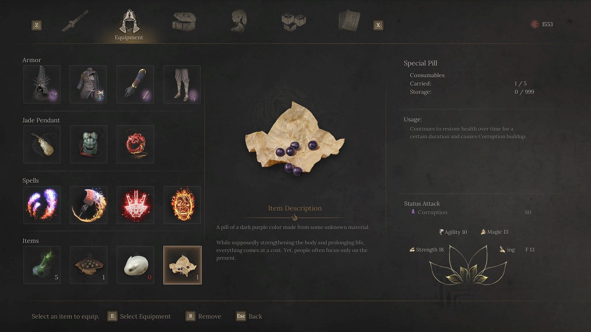 Special Pills in Wuchang: Fallen Feathers (Image via 505 Games)